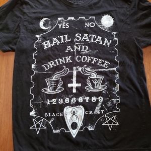 Blackcraft Cult Hail Satan and Drink Coffee Shirt (Medium)